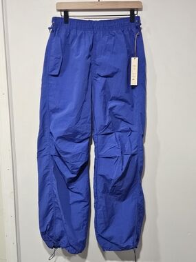 Love Tree Royal Blue Drawstring Cargo Jogger Nylon Parachute Pants Womens Size M